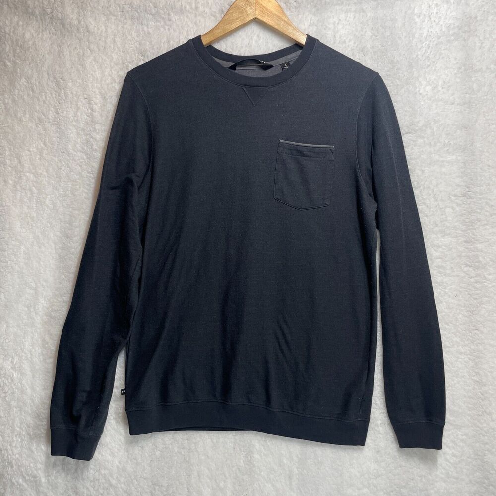 Travis Mathew Men’s Long Sleeve Crew Neck Shirt Dark Blue Size S Premium Casual
